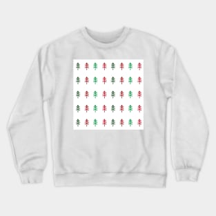 Hand drawn forest green and red trees Crewneck Sweatshirt